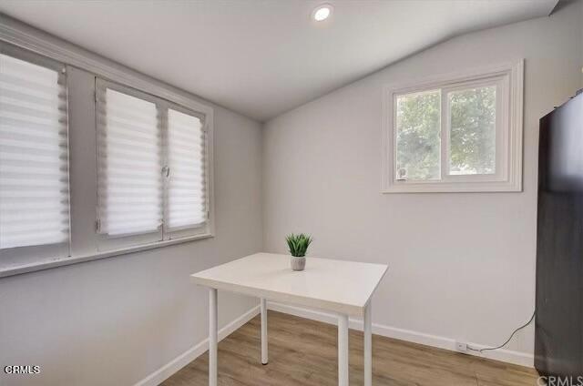 office space featuring wood-type flooring