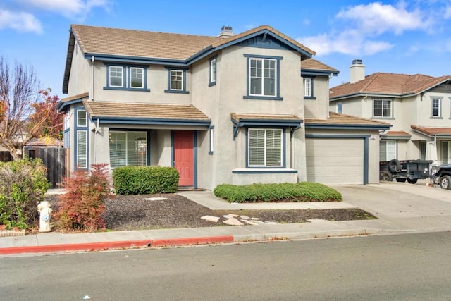 view of front of house with a garage