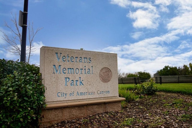 view of community sign