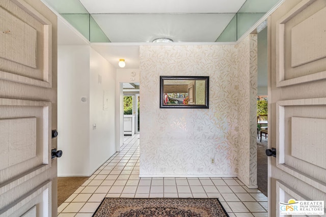 view of tiled foyer entrance