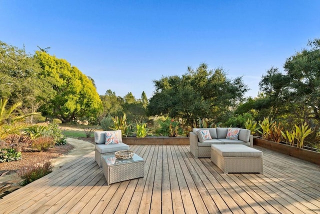 deck featuring an outdoor hangout area