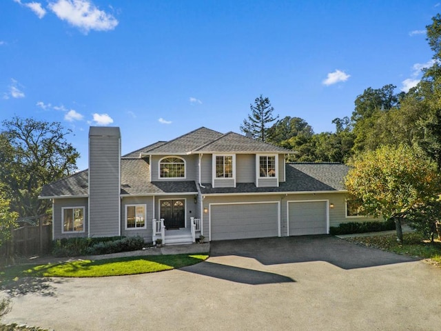 view of property with a garage