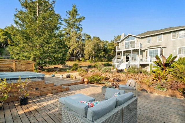 deck with an outdoor hangout area