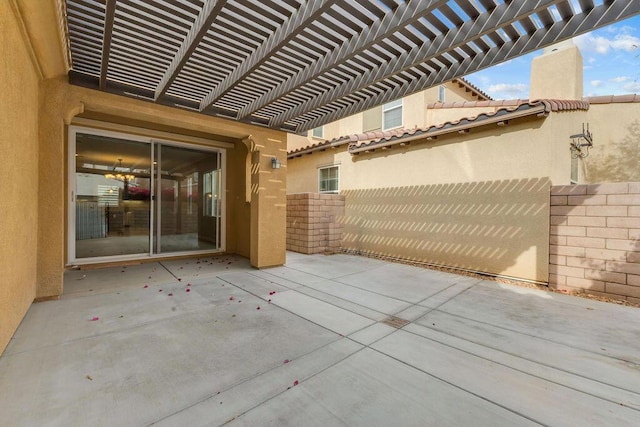 view of patio / terrace featuring a pergola