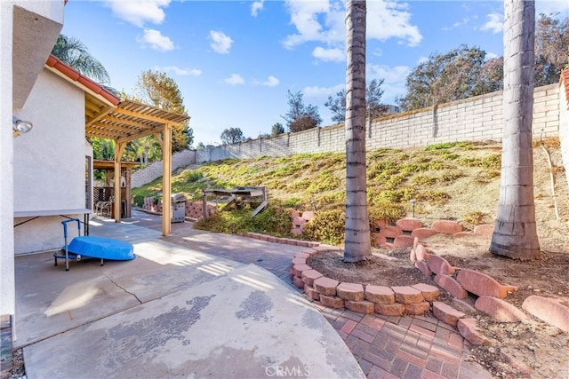 view of patio with a pergola