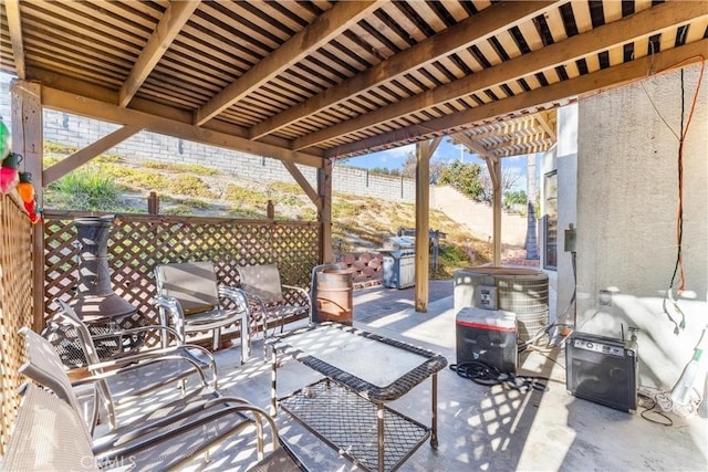 view of patio / terrace with a pergola