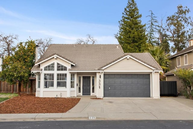 view of front facade with a garage