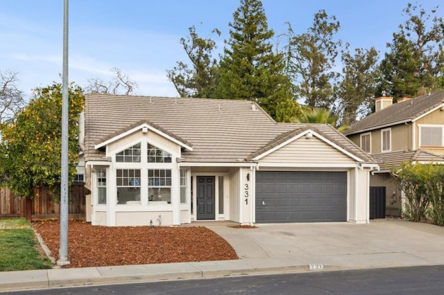 view of front facade featuring a garage