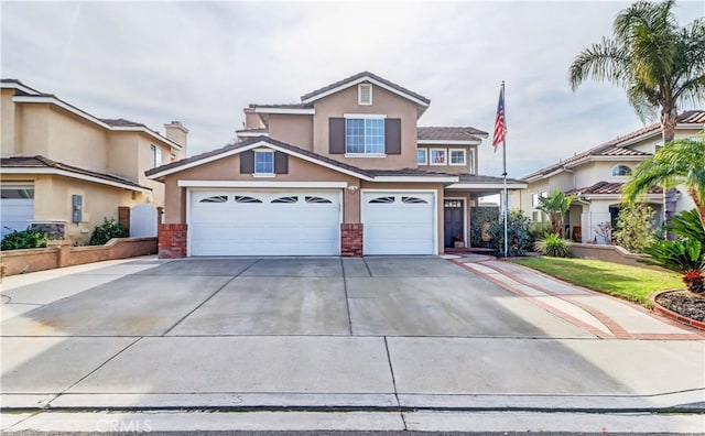 front facade with a garage