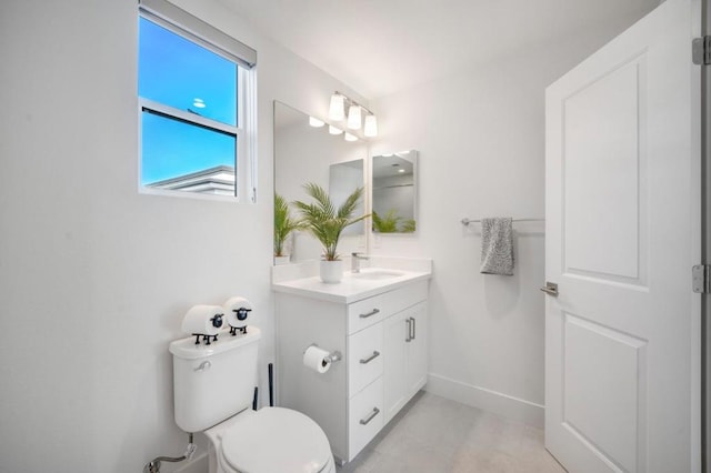 bathroom with toilet and vanity