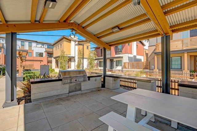 view of patio / terrace with an outdoor kitchen and grilling area