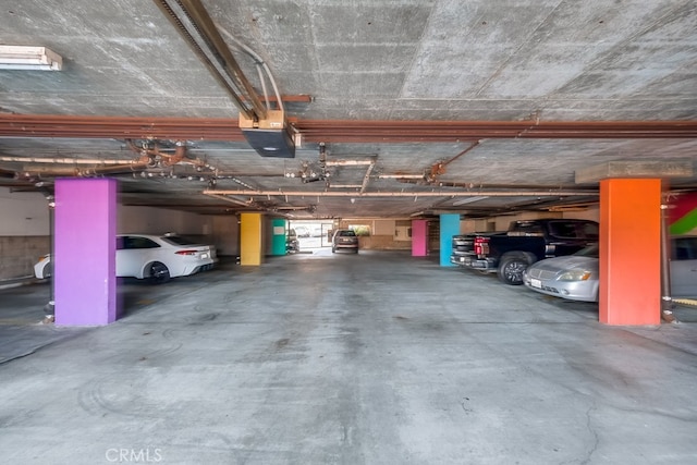 garage with a carport