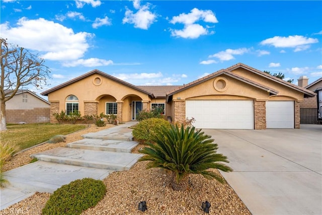 ranch-style home with a garage