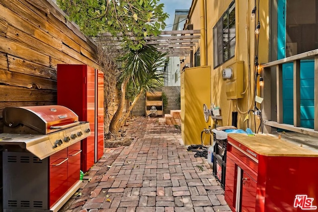 view of patio / terrace with a grill