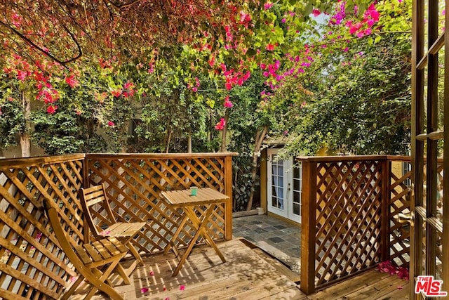 deck featuring french doors