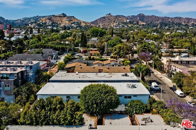 drone / aerial view with a mountain view