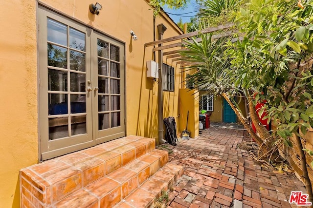 view of patio / terrace featuring french doors