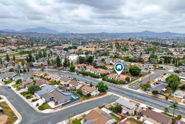 aerial view featuring a mountain view