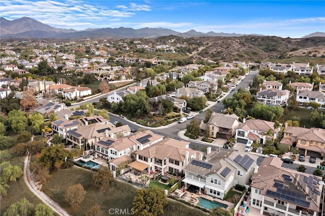 bird's eye view featuring a mountain view