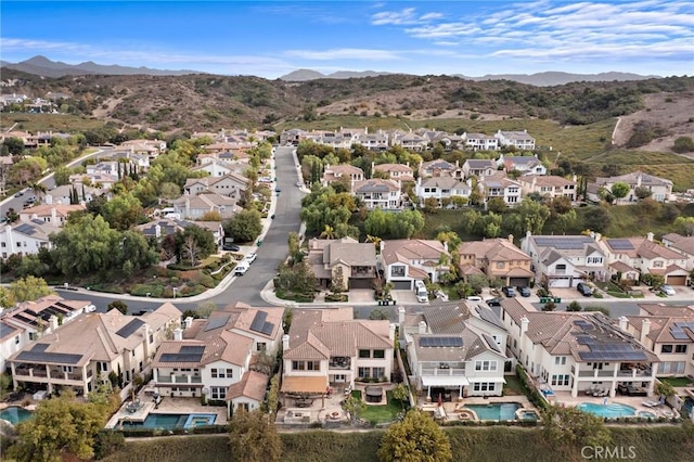 bird's eye view featuring a mountain view