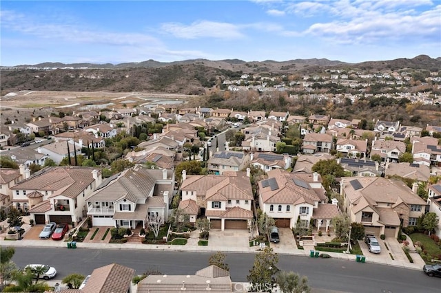 aerial view with a mountain view