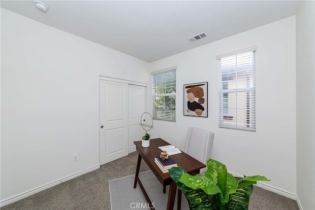 view of carpeted office