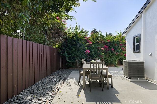 view of patio / terrace featuring central AC unit