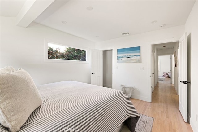 bedroom featuring light wood-type flooring