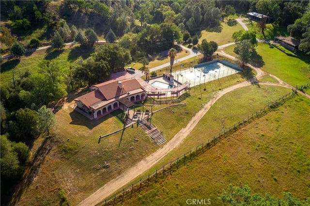 bird's eye view with a rural view