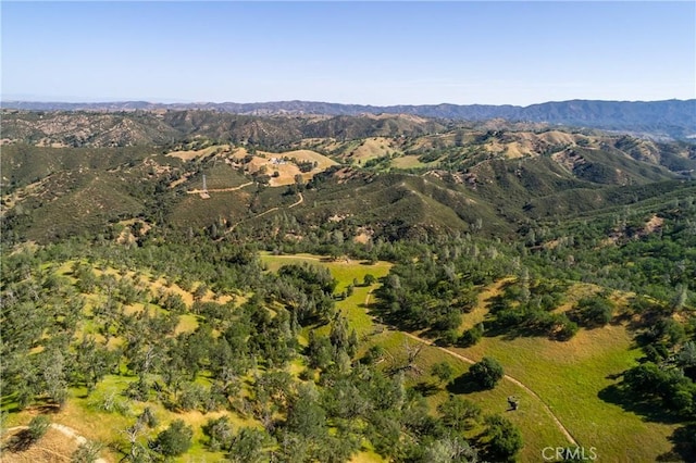 birds eye view of property featuring a mountain view