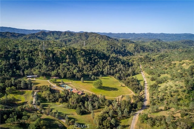 bird's eye view featuring a mountain view