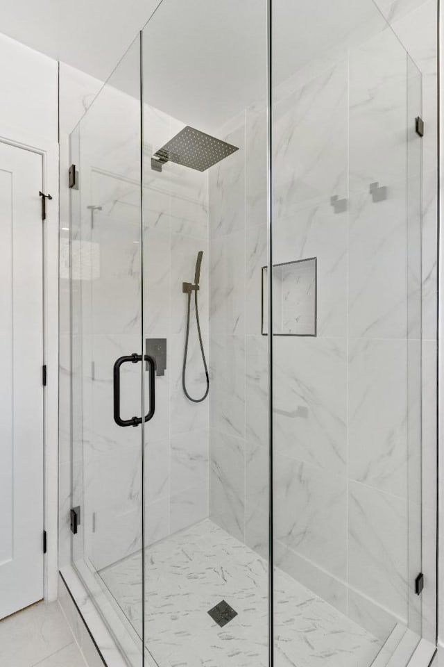 bathroom featuring walk in shower