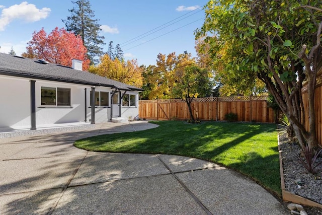 view of yard with a patio