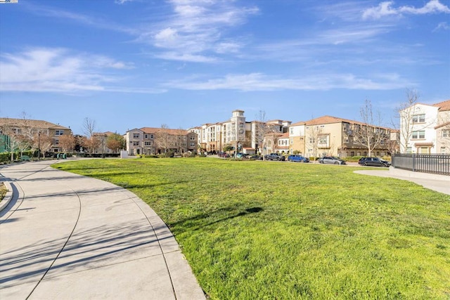 view of community with a lawn