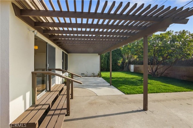 view of patio / terrace with a pergola