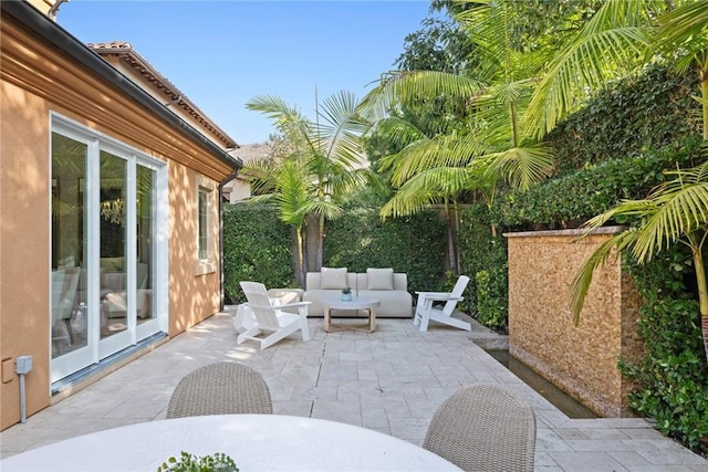 view of patio / terrace with an outdoor living space