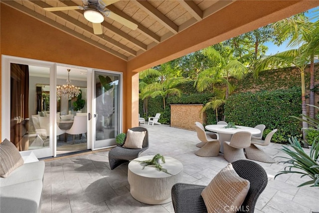 view of patio / terrace with ceiling fan