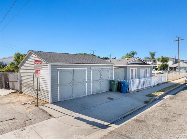 view of garage