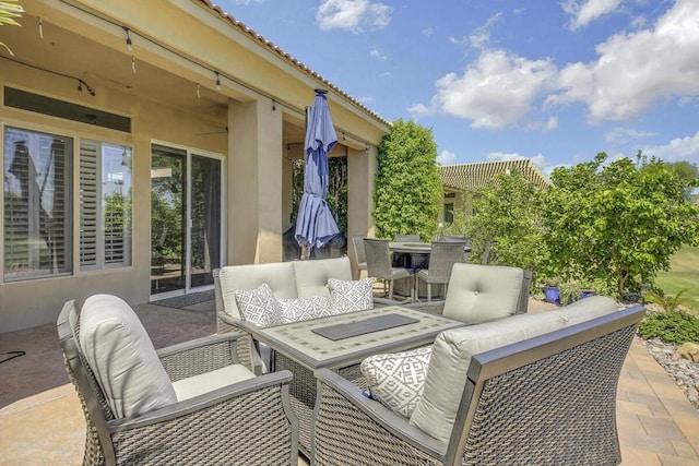 view of patio / terrace with an outdoor living space