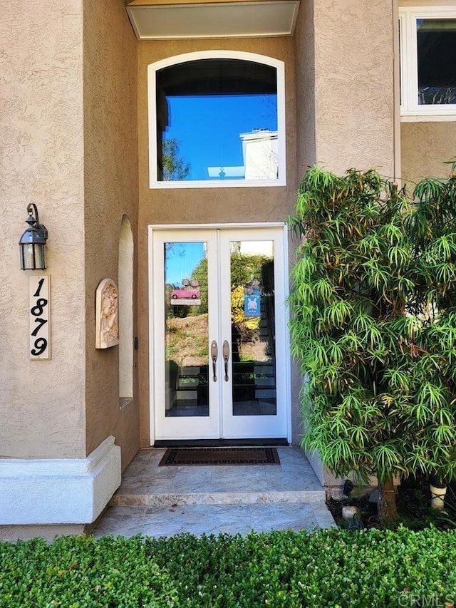 entrance to property with french doors