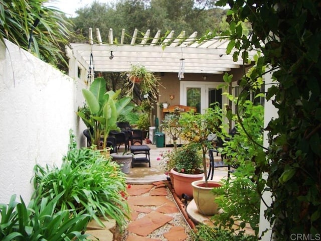 view of patio / terrace with a pergola