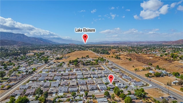 aerial view with a mountain view