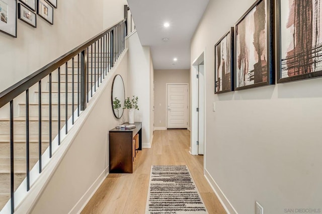 hallway featuring light hardwood / wood-style floors