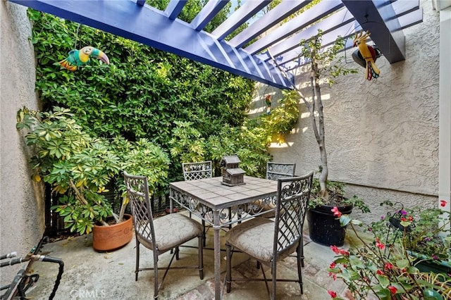 view of patio / terrace featuring a pergola