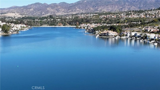 property view of water featuring a mountain view