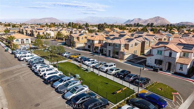 birds eye view of property featuring a mountain view