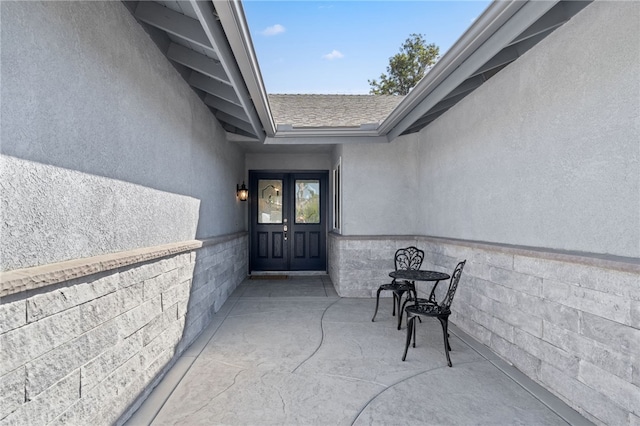 doorway to property with french doors