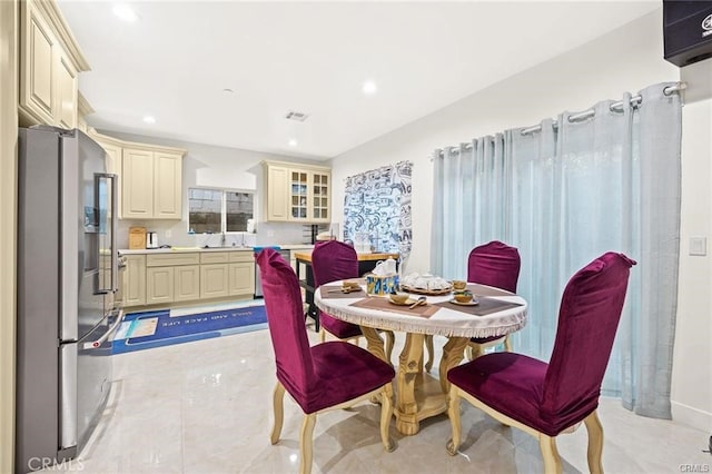 view of tiled dining room