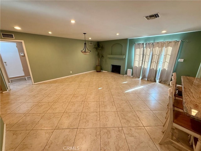 view of tiled living room