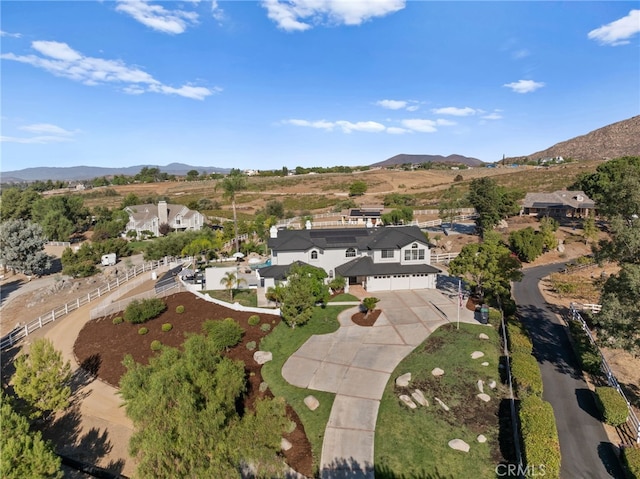 aerial view featuring a mountain view